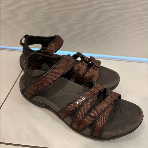 Teva Dark Brown Strappy Sandals W8 - Picture 5 of 8